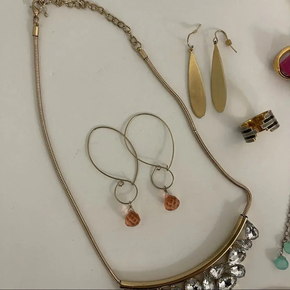 JEWELRY BUNDLE Earrings Bracelets Necklace Includes 11 Items Gold & Silver - Picture 2 of 7